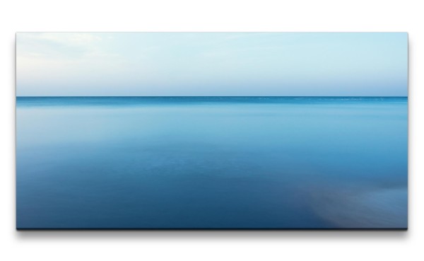 Leinwandbild 120x60cm Meer Horizont Minimal Einfach Schlicht Friedlich Still