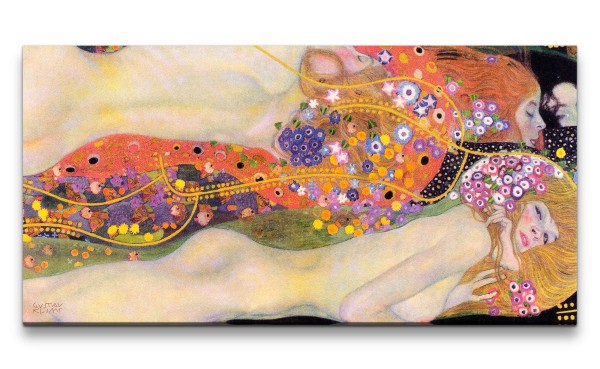 Remaster 120x60cm Gustav Klimt's Water Serpents II Vintage Kult Farbenfroh Zeitlos
