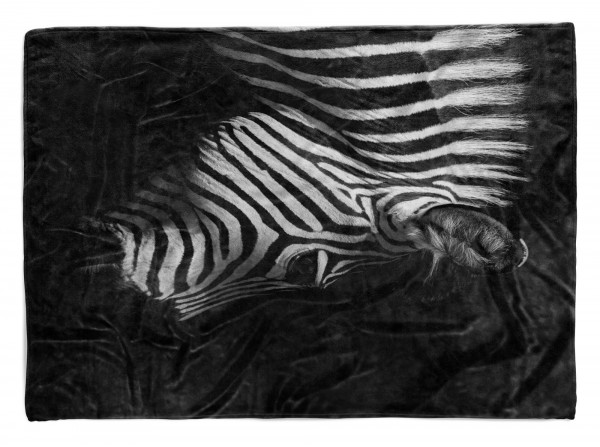 Handtuch Strandhandtuch Saunatuch Kuscheldecke mit Tiermotiv Zebra Schwarz Weiß