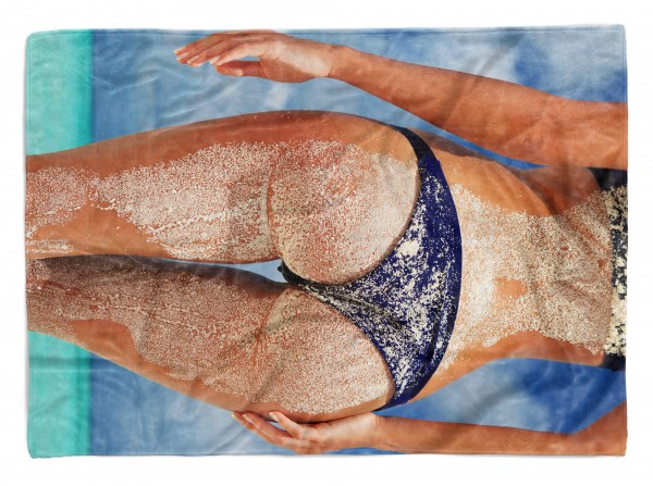 Handtuch Strandhandtuch Saunatuch Kuscheldecke mit Fotomotiv Strand Sexy Bikini