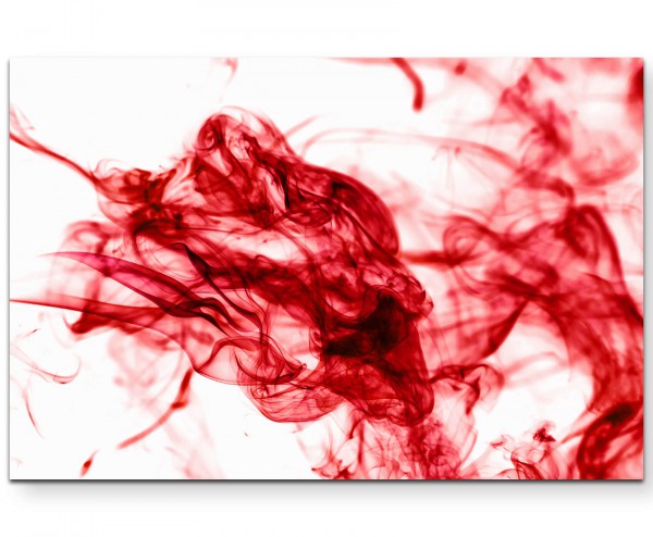 Roter Rauch vor weißem Hintergrund - Leinwandbild
