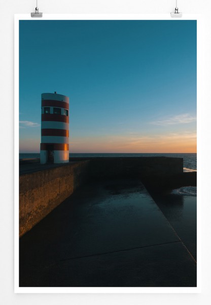 60x90cm Poster Landschaftsfotografie  Leuchtturm am Pier