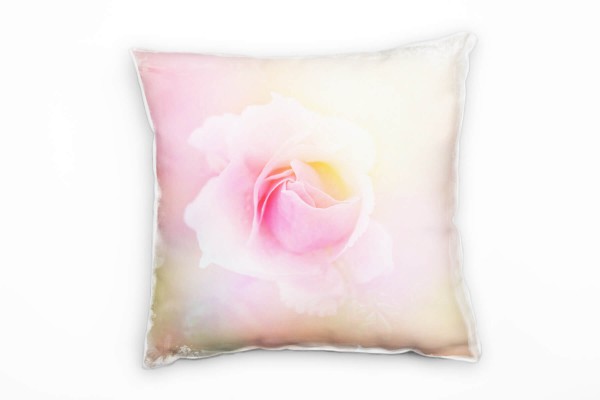 Blumen, rosa, Pastellfarben, Rosa Deko Kissen 40x40cm für Couch Sofa Lounge Zierkissen