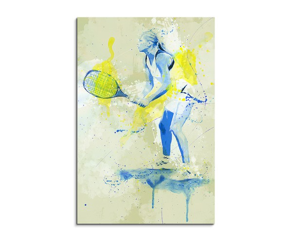 Tennis 90x60cm SPORTBILDER Paul Sinus Art Splash Art Wandbild Aquarell Art