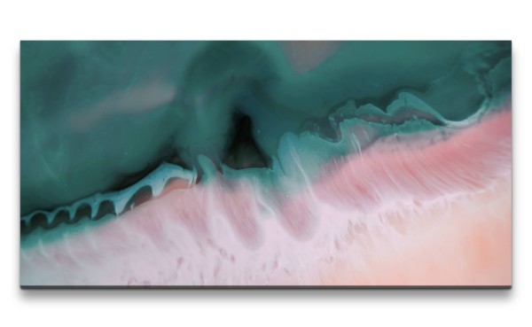 Leinwandbild 120x60cm Farben fließen ineinander Rosa Kunstvoll Modern