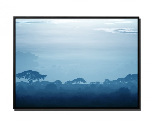 105x75cm Leinwandbild Petrol Sonnenuntergang Savanne Kenia