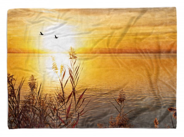 Handtuch Strandhandtuch Saunatuch Kuscheldecke mit Fotomotiv Sonnenuntergang Ho