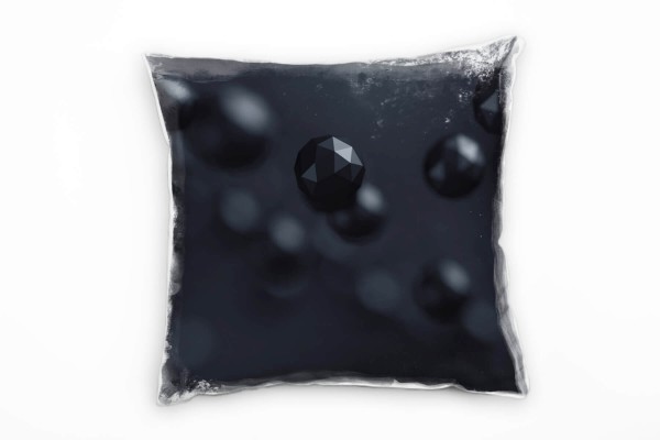 Abstrakt, dreidimensional, Kugeln, schwarz Deko Kissen 40x40cm für Couch Sofa Lounge Zierkissen