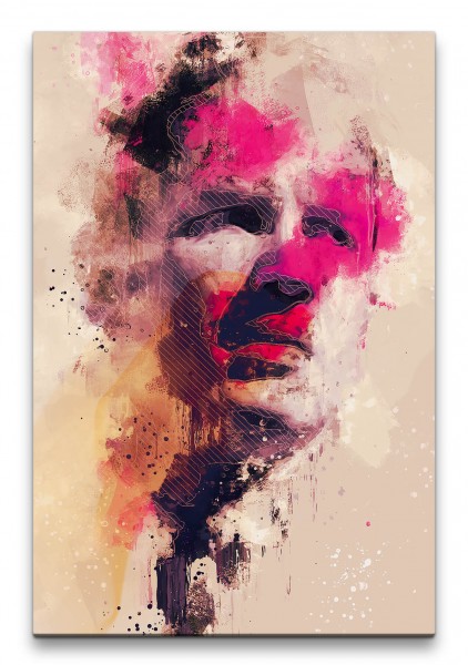 Tom Hardy Legend Porträt Abstrakt Kunst Schauspieler Farben 60x90cm Leinwandbild