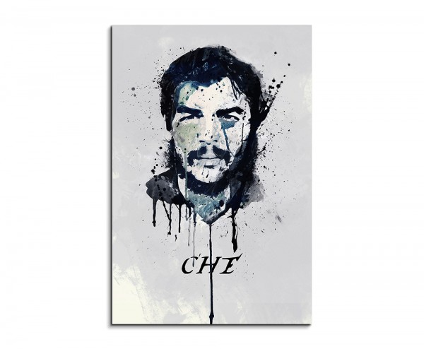 Che Guevara 90x60cm Aquarell Art Wandbild auf Leinwand fertig gerahmt Original Sinus Art