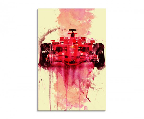 Formula 1 Ferrari 90x60cm Aquarell Art Leinwandbild