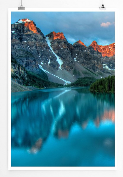 60x90cm Landschaftsfotografie Poster Moraine See im Banff-Nationalpark Kanada