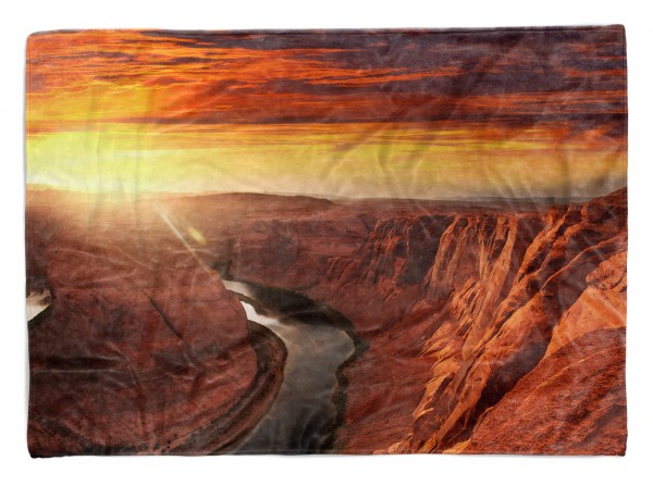 Handtuch Strandhandtuch Saunatuch Kuscheldecke mit Fotomotiv Arizona Fluss Berge