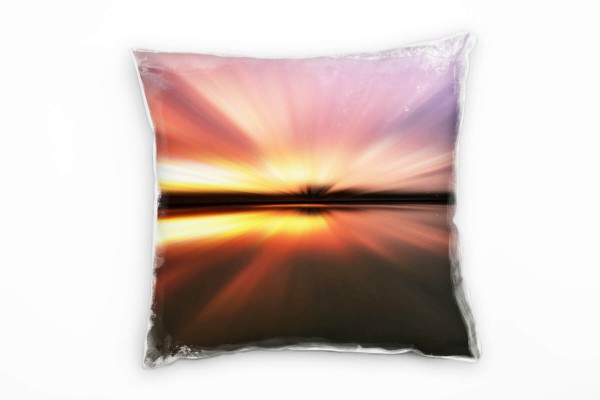 Natur, Abstrakt, Sonnenuntergang, orange, rot, grau Deko Kissen 40x40cm für Couch Sofa Lounge Zierki