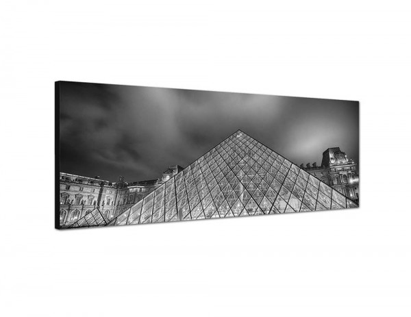 150x50cm Paris Louvre Wasser Reflexion Nacht