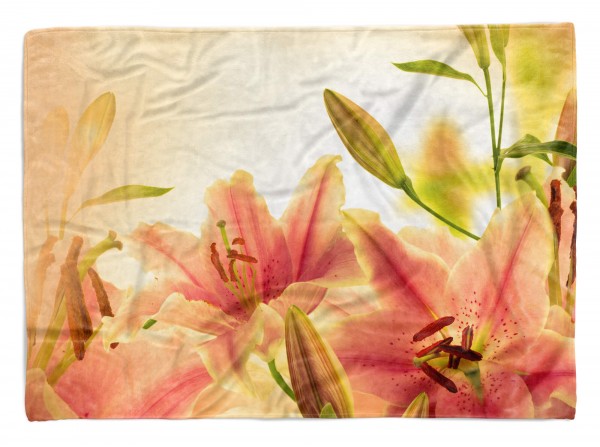 Handtuch Strandhandtuch Saunatuch Kuscheldecke mit Fotomotiv Blumen Blüten Somm