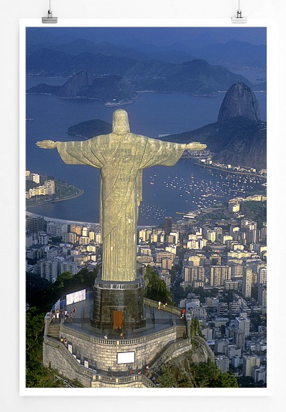Urbane Fotografie 60x90cm Poster Luftaufnahme von Rio de Janeiro Brasilien