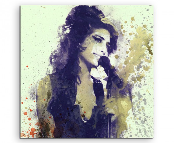 Amy Winehouse III 60x60cm Aquarell Art Leinwandbild