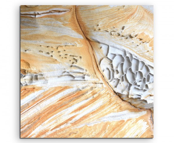 Naturfotografie – Gemusterter Sandstein aus Australien auf Leinwand