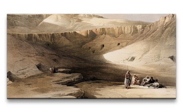 Remaster 120x60cm Alte Illustration Ägypten Wüste Sand Wunderschön Kunstvoll
