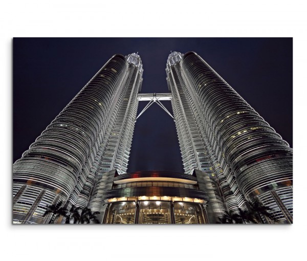 120x80cm Wandbild Kuala Lumpur Petronas Towers Nacht