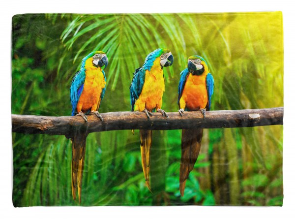 Handtuch Strandhandtuch Saunatuch Kuscheldecke mit Tiermotiv Papageien Tropisch