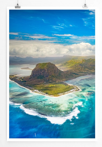 Landschaftsfotografie  Inselgruppe Le Morne Brabant 60x90cm Poster