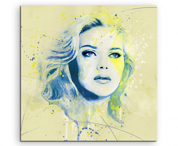 Scarlett Johansson Aqua 60x60cm Wandbild Aquarell Art