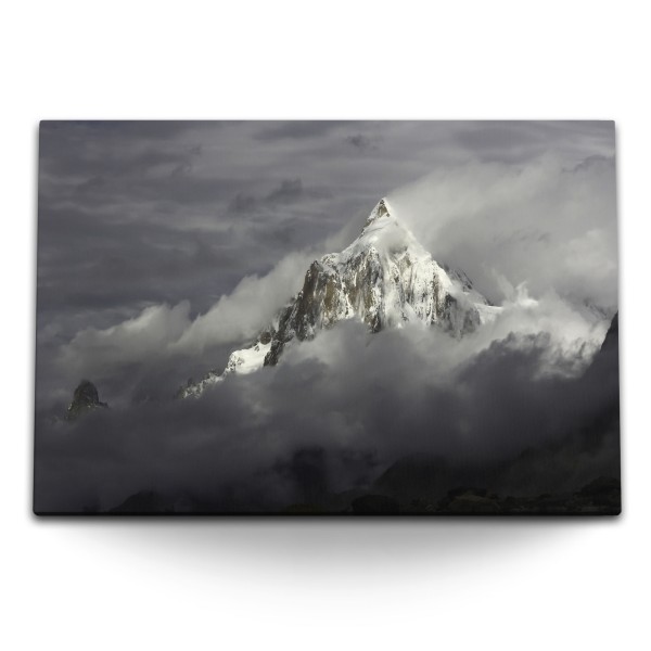 120x80cm Wandbild auf Leinwand Karakoram Gebirge Berggipfel Schneegipfel Asien