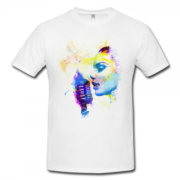 Singerin Herren T- Shirt , Stylisch aus Paul Sinus Aquarell Color