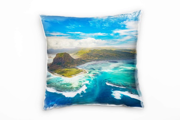 Natur, Unterwasser, Mauritius, türkis Deko Kissen 40x40cm für Couch Sofa Lounge Zierkissen