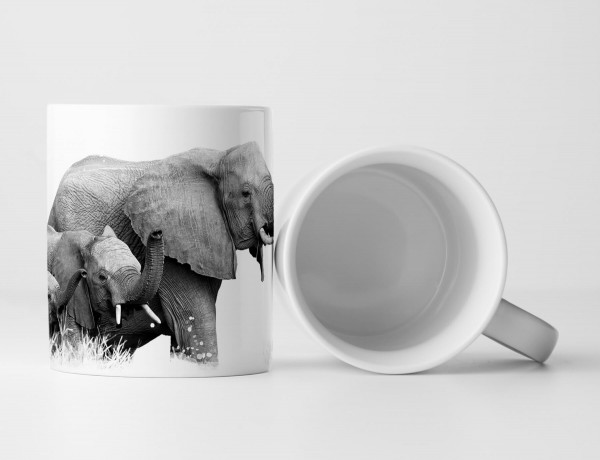 Tasse Geschenk Tierbild – Elefantenfamilie