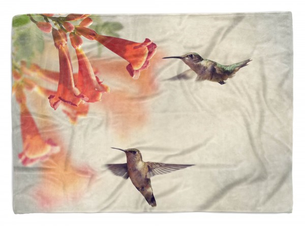 Handtuch Strandhandtuch Saunatuch Kuscheldecke mit Tiermotiv Kolibris sammeln N