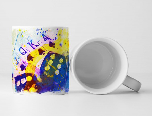 Wuerfel Tasse als Geschenk, Design Sinus Art