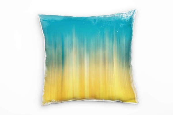 Abstrakt, Farbübergang, gelb, blau Deko Kissen 40x40cm für Couch Sofa Lounge Zierkissen
