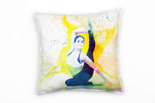 Yoga III Deko Kissen Bezug 40x40cm für Couch Sofa Lounge Zierkissen