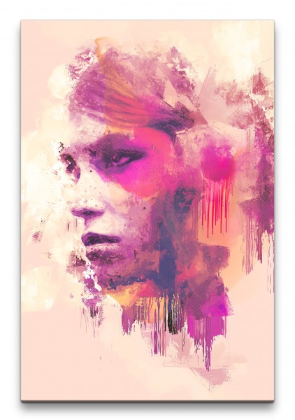 Arizona Muse Porträt Abstrakt Kunst Topmodel Feminin Farbenfroh 60x90cm Leinwandbild