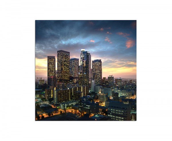 80x80cm Los Angeles Skyline Sonnenuntergang