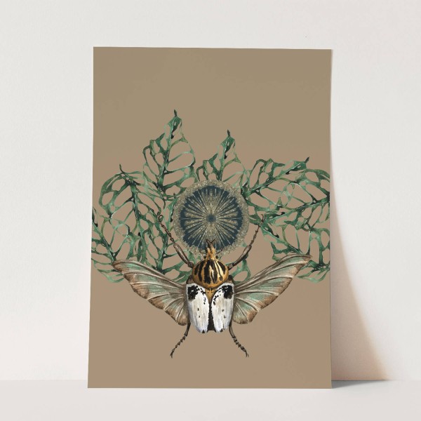 Wandbild Käfer exklusives Design Kunstvoll Pflanzenmuster