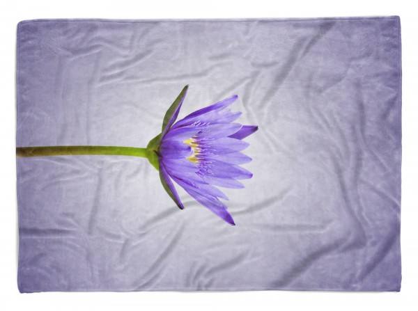 Handtuch Strandhandtuch Saunatuch Kuscheldecke mit Fotomotiv Blaue Blume Blüte