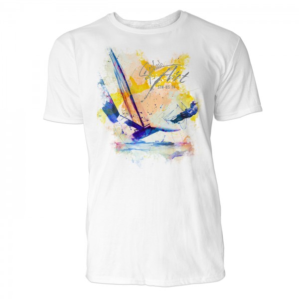 Segeln Katamaran Sinus Art ® T-Shirt Crewneck Tee with Frontartwork