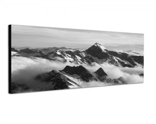 150x50cm Neuseeland Gebirge Schnee Wolken
