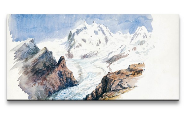 Remaster 120x60cm John Singer Altmeister Weltberühmt zeitlose Kunst Alpen Gebirge Schnee