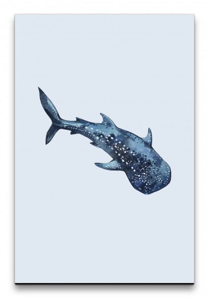 Walhai Fisch Ozean Wasserfarben Kunstvoll Tiefsee Minimal
