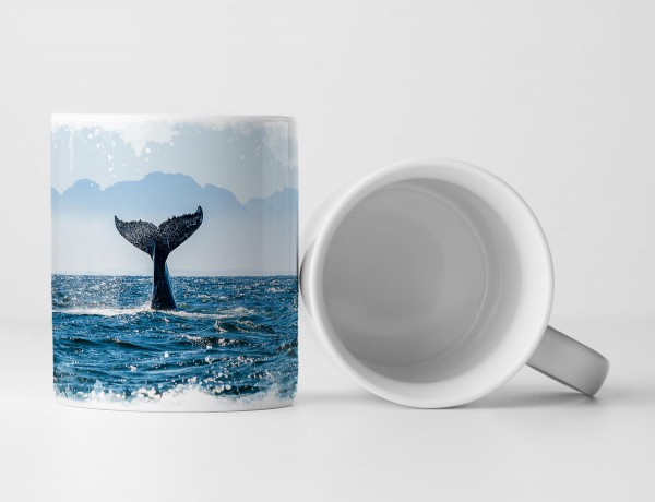Tasse Geschenk Seelandschaft mit Walflosse
