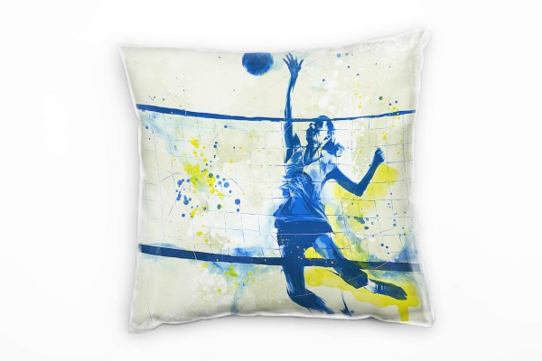 Volleyball Deko Kissen Bezug 40x40cm für Couch Sofa Lounge Zierkissen