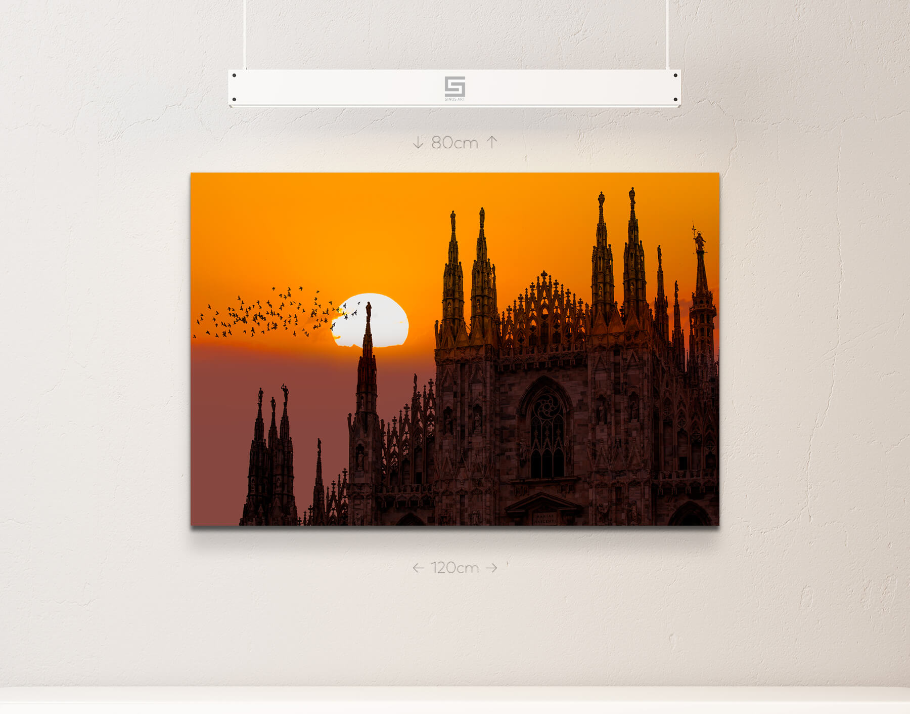 Wandbild Landschaftsfotografie Silhouette Palmen bei Sonnenaufgang auf Leinwand 