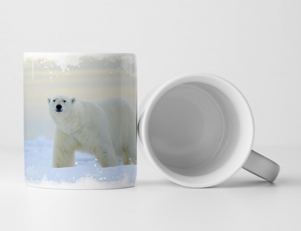 Tasse Geschenk Tierfotografie – großer Eisbär im Schnee