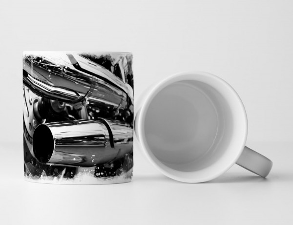 Tasse Geschenk Künstlerische Fotografie – Motorrad mit glänzendem Motor