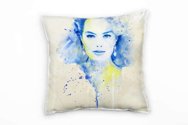 Margot Robbie III Deko Kissen Bezug 40x40cm für Couch Sofa Lounge Zierkissen